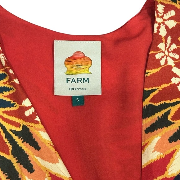 FARM Rio Wonderful Toucans Wrap Jumpsuit Red Multicolor Women’s Small R2001436 - Picture 7 of 8